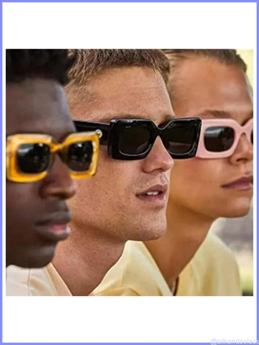 Retro Rectangle Sunglasses Square Frame Y2K Eyewear Full Frame UV Protection